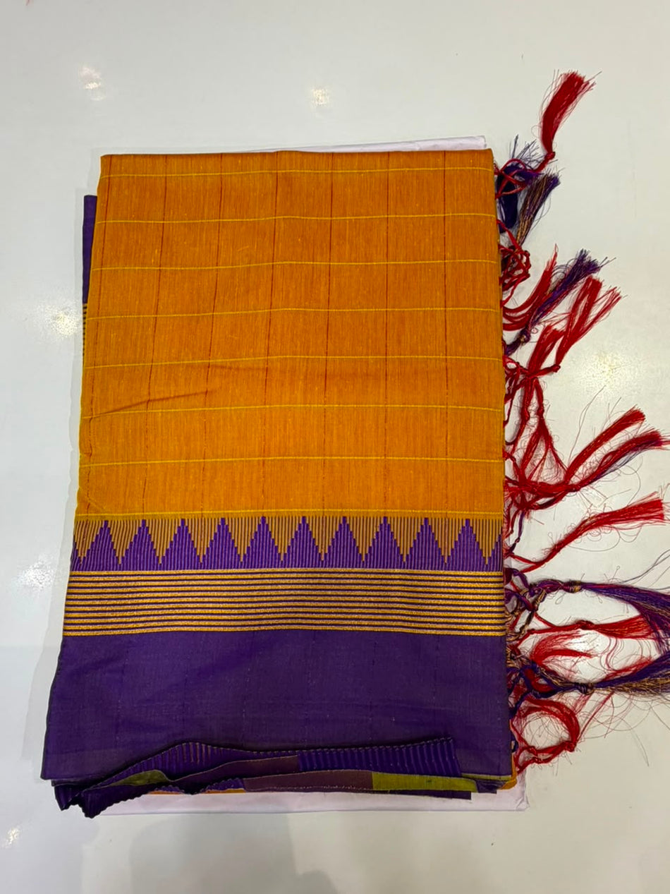 1. NARAYAN PETH CHECKS (Mustard yellow )