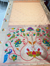 Raj Hans bamboo saree (pitch colour )