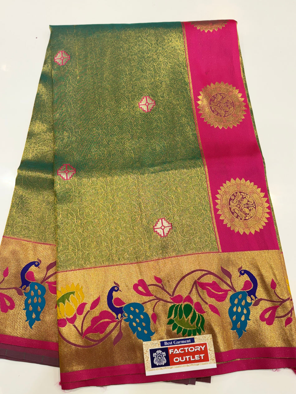 More tissue saree ( pista colour )