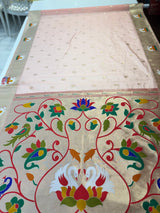 Raj Hans bamboo saree (light pink )