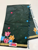 Dark Jamdhani ( bottle green colour )