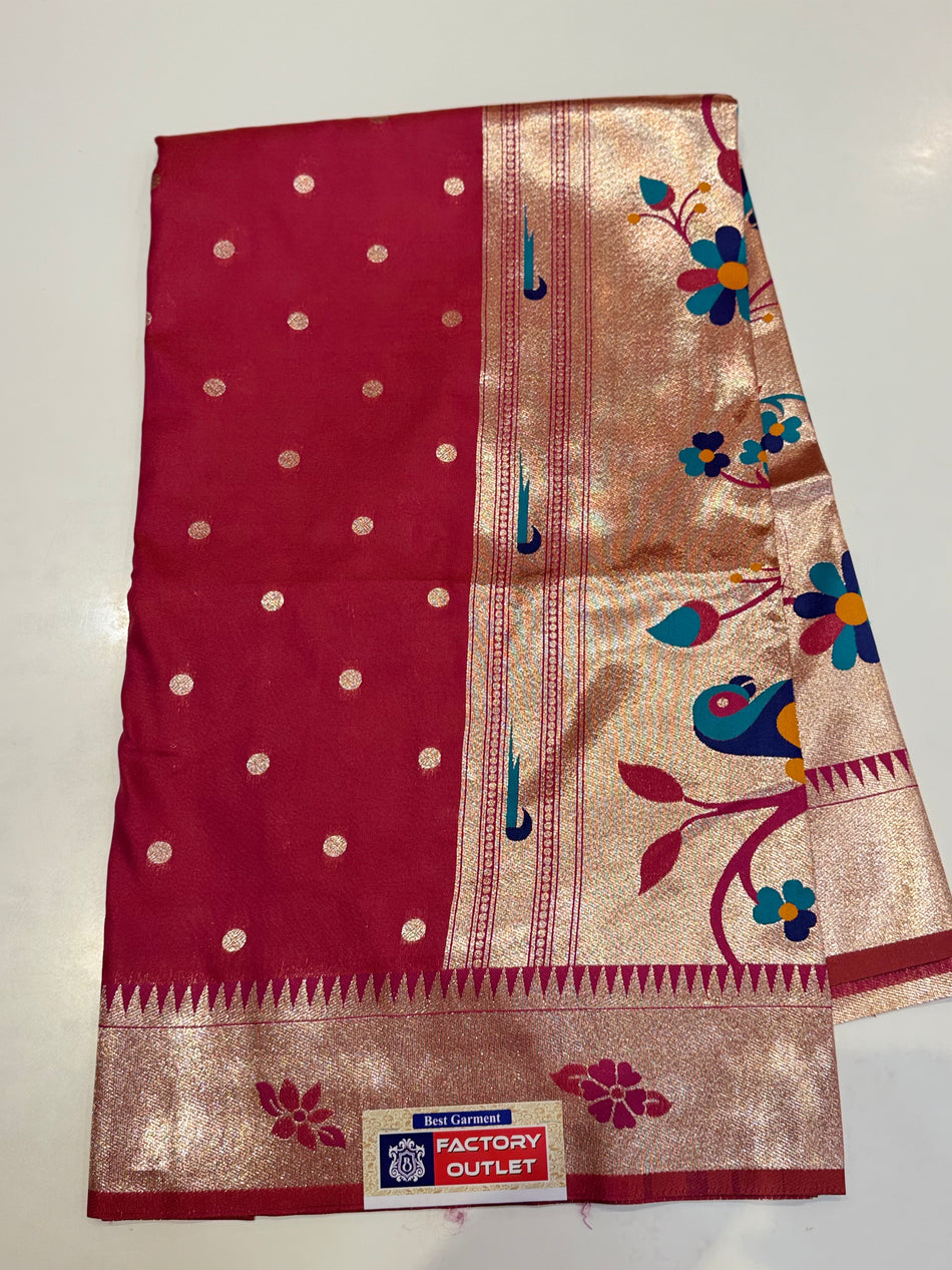 Kop Paithani ( maroon  Colour  )