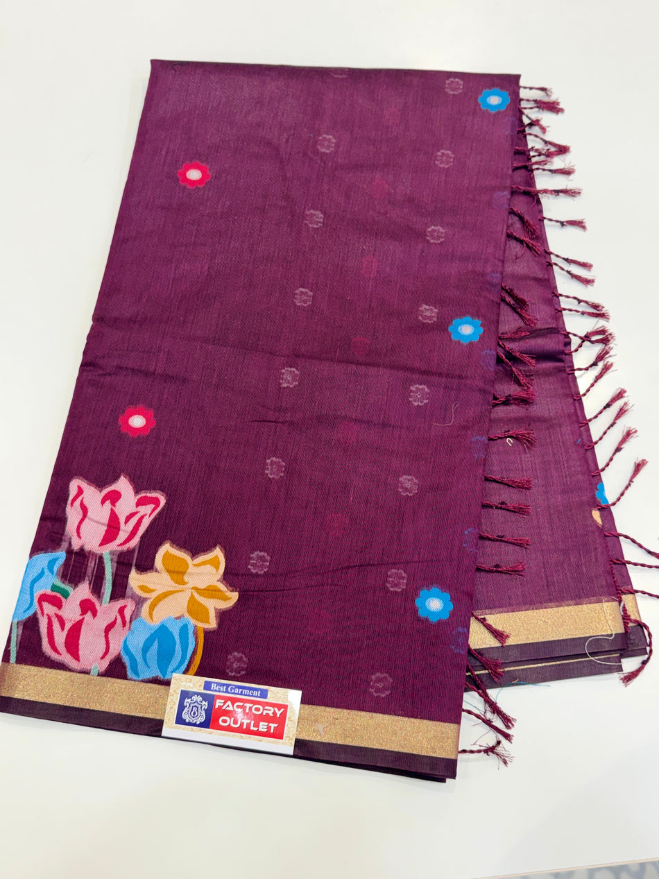 Dark Jamdhani ( purple colour)