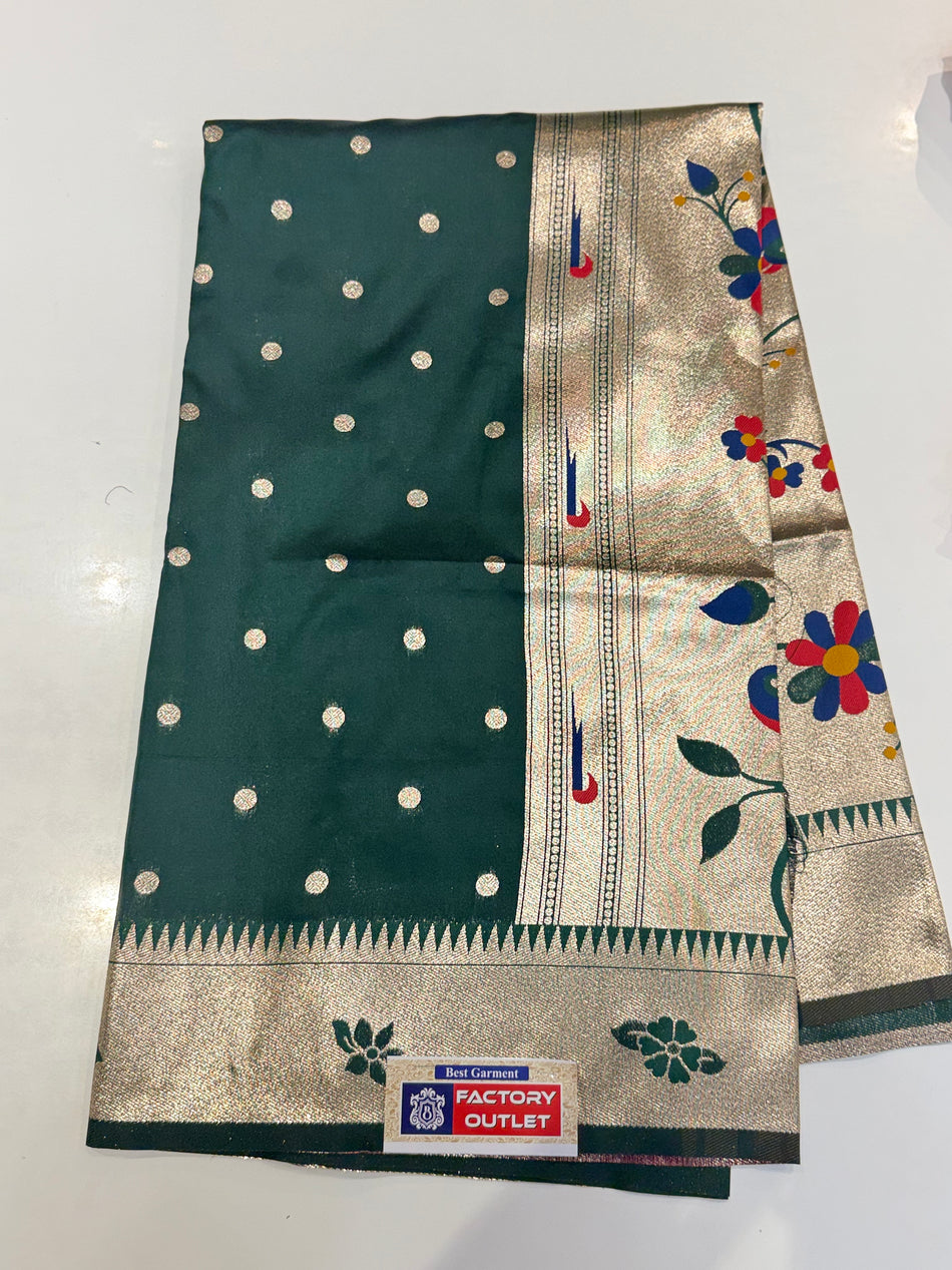 Kop Paithani ( bottle green )