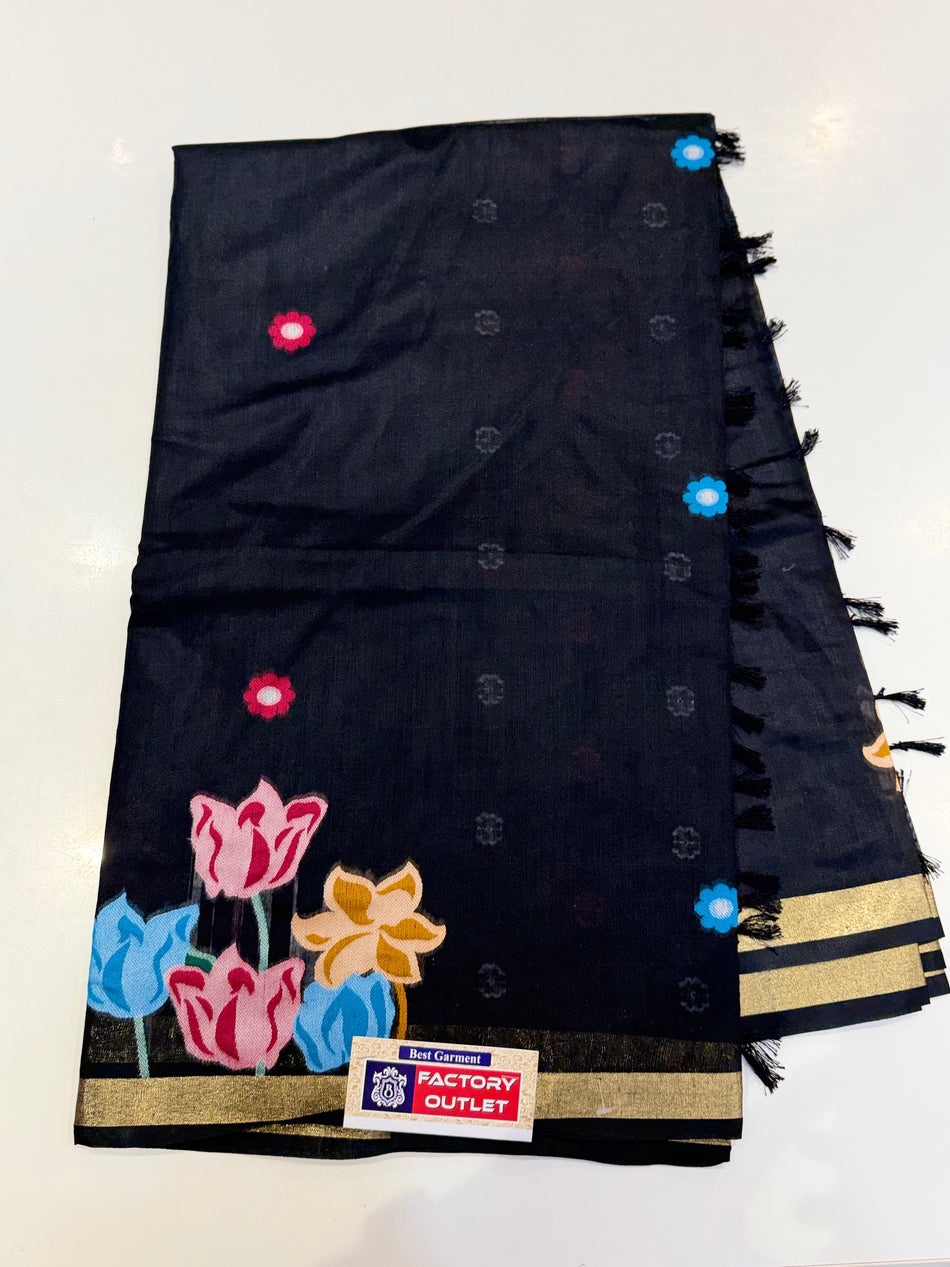 Dark Jamdhani (black  blue )