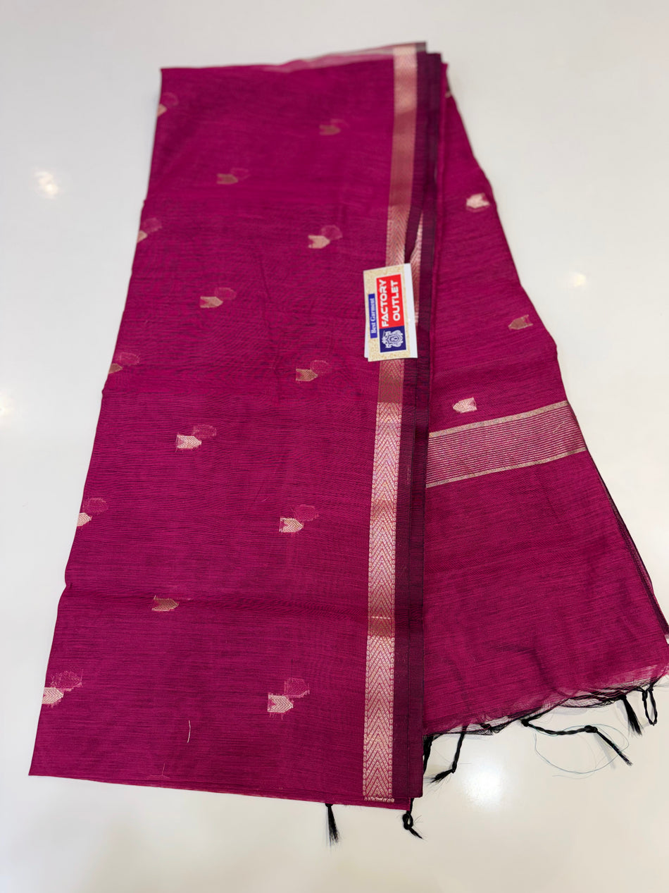 Mahashwari saree ( dark pink )