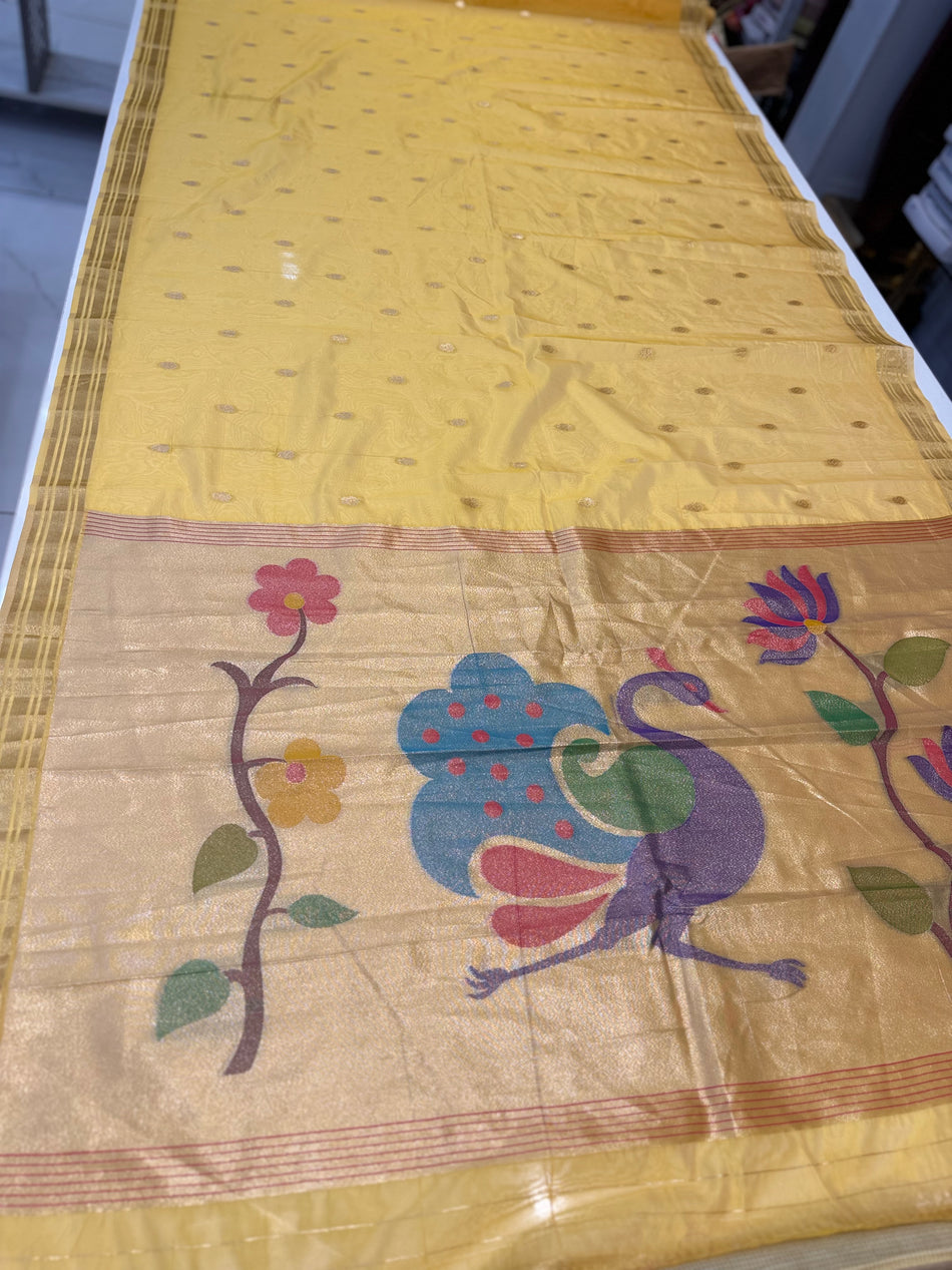 New bamboo saree (yellow colour )