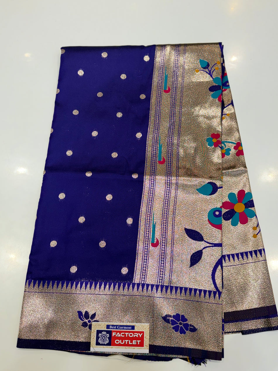 Kop Paithani ( royal blue colour )