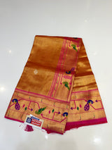 Tissue Paithani (orange colour )