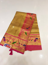 Tissue Paithani (moti colour )