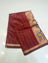New jamdhani saree ( maroon colour )