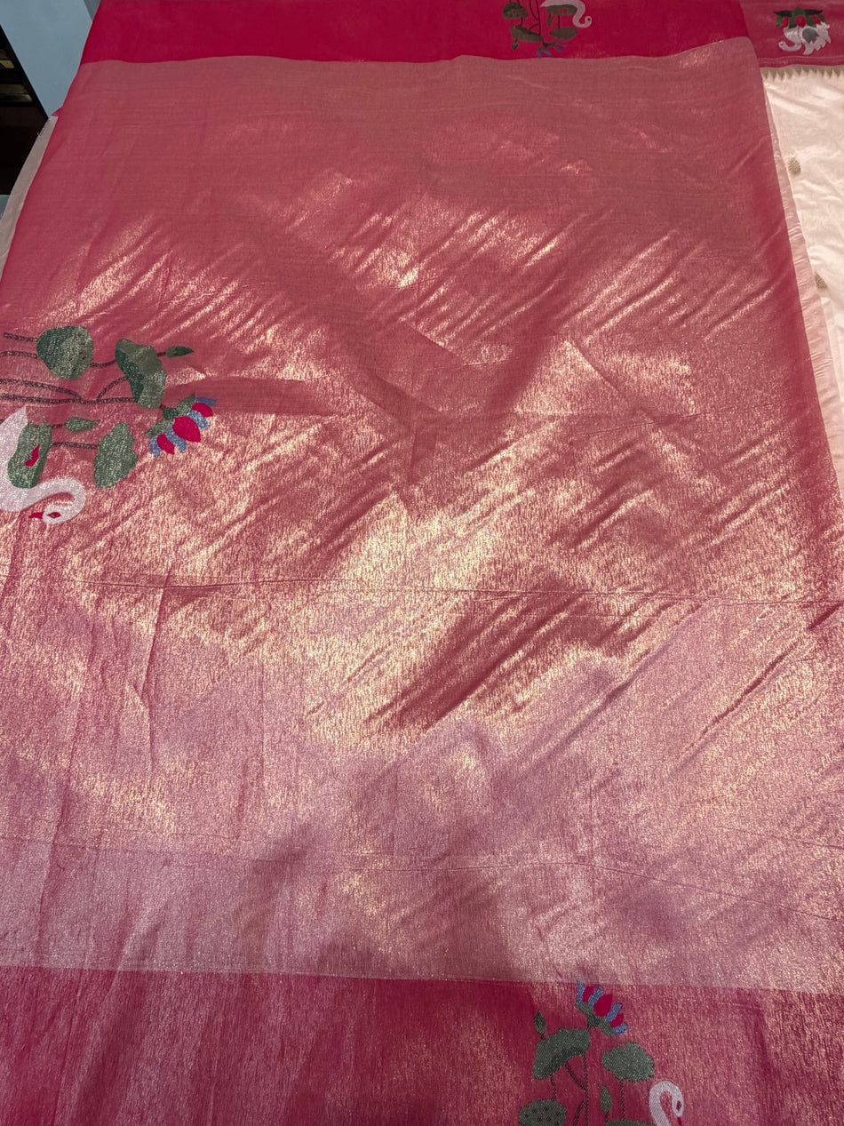 Bambo tissue saree (green colour )