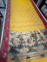 Tissue bamboo saree (yellow colour )