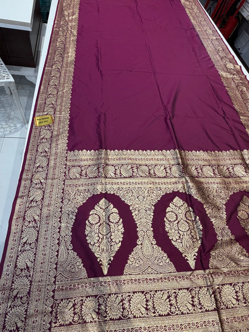 Soft silk pain saree (wine colour)