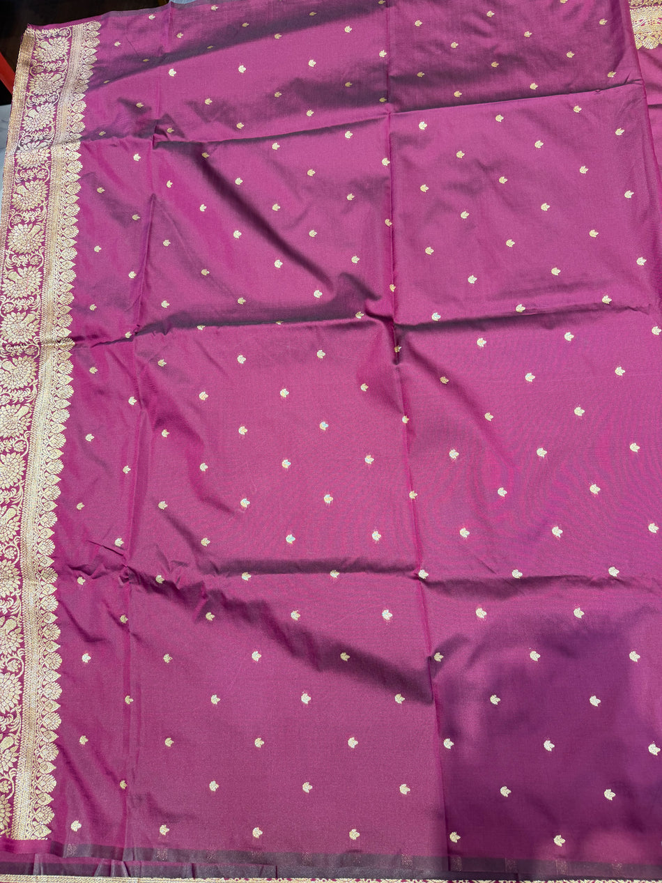 Soft silk pain saree (wine colour)