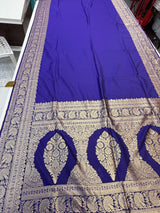 Soft silk plain saree (royal blue colour )