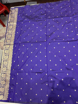 Soft silk plain saree (royal blue colour )