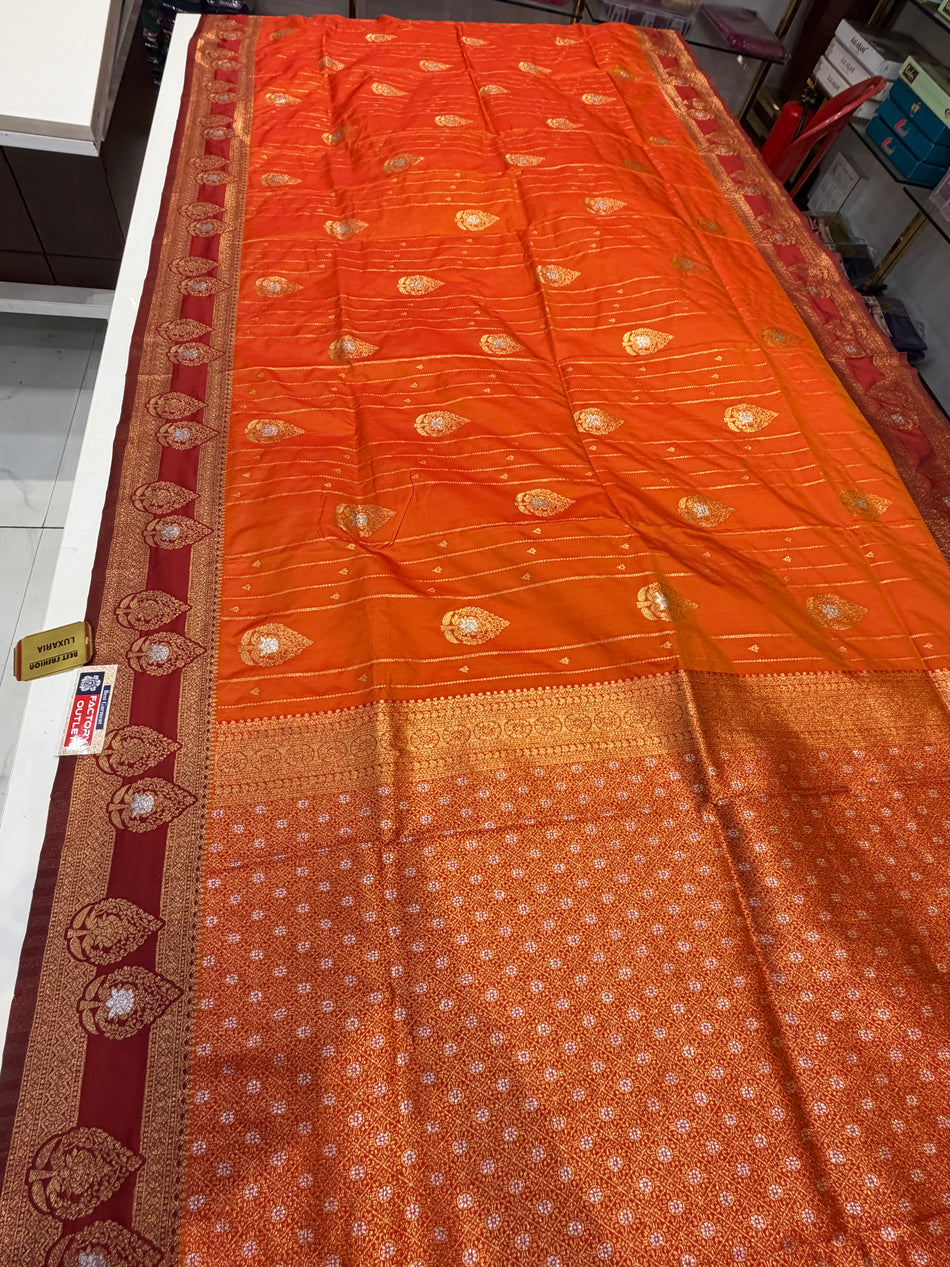 Soft silk trending saree (firta orange )