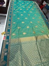 Soft silk trending saree (pista colour )