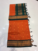 Gadwal handloom saree (orange colour )
