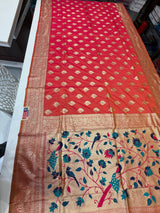 Online Paithani (firta orange colour )