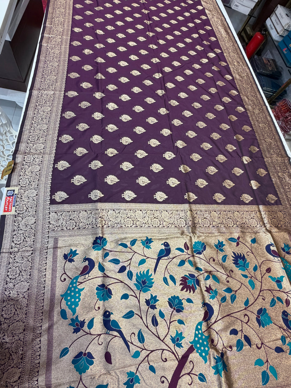 Online Paithani (wine colour )