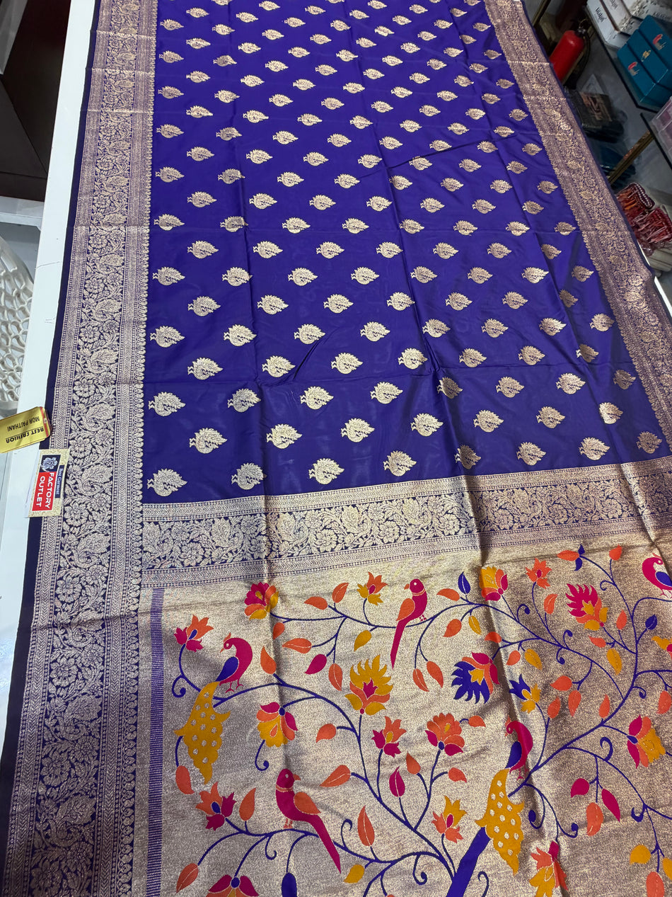 Online Paithani ( royal blue colour )