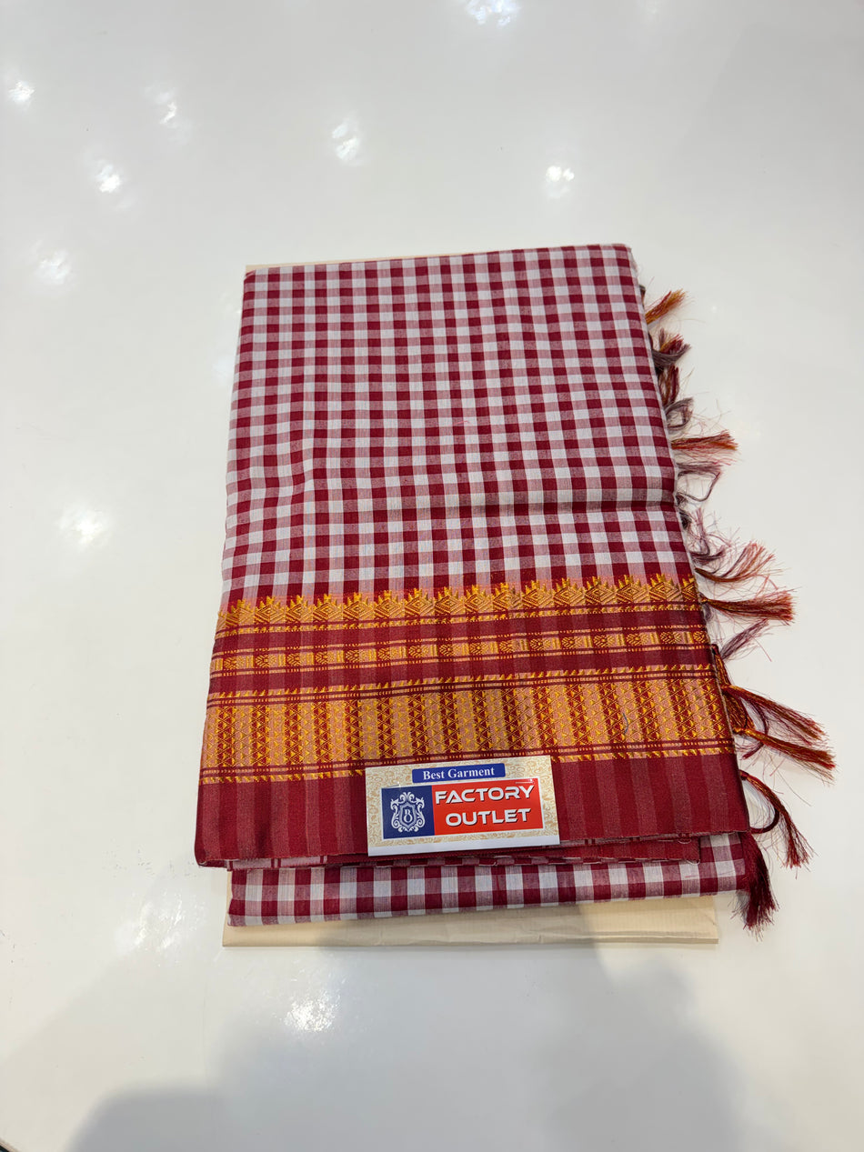 Irkal checks (maroon colour )