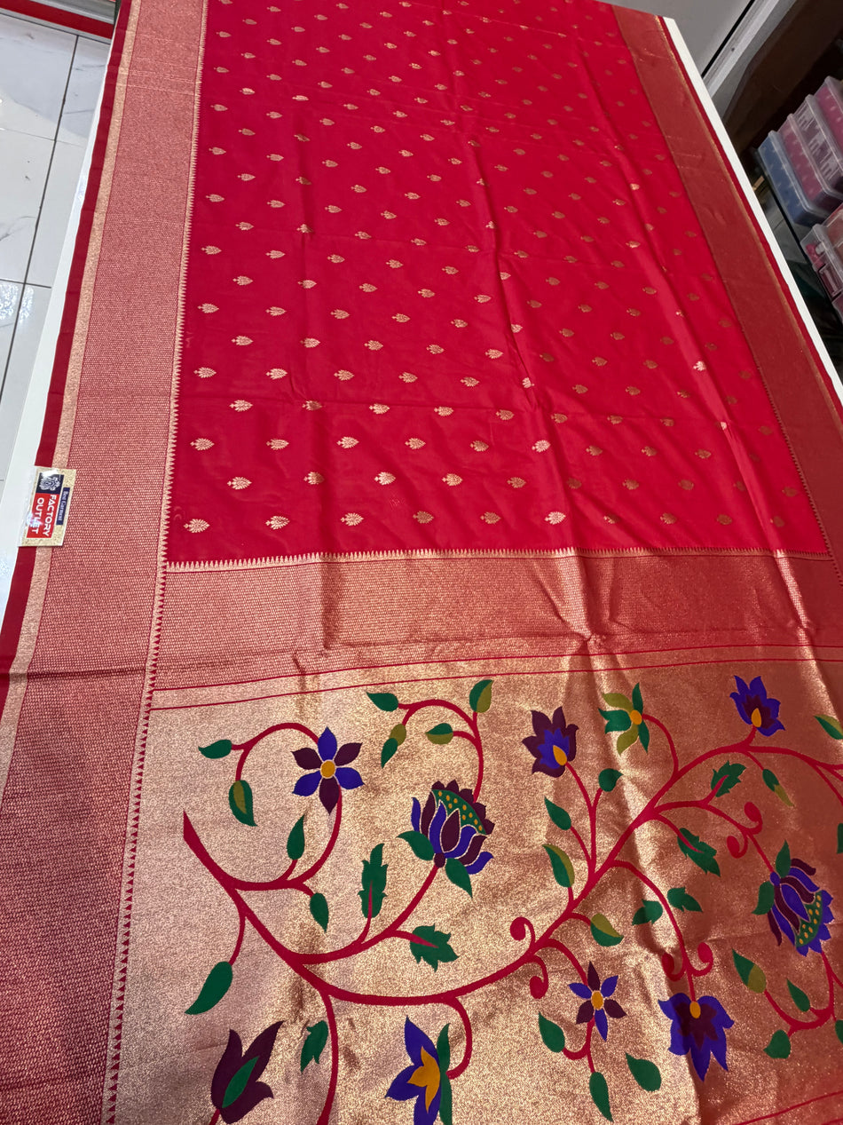 Lotus Kadiyal Paithani (Rani Colour )