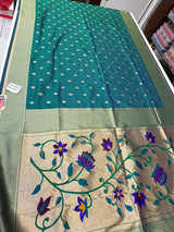 Lotus Kadiyal Paithani ( morepanki colour )