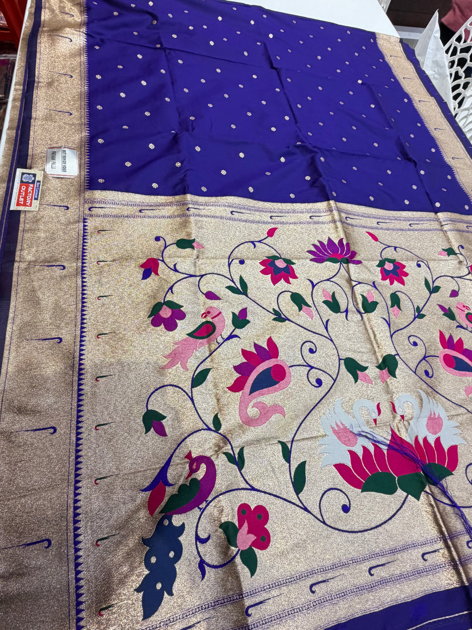Muniya Paithani (royal blue )