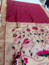 Muniya Paithani( maroon colour )