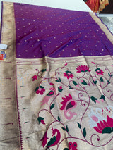 Muniya Paithani (purpal colour )