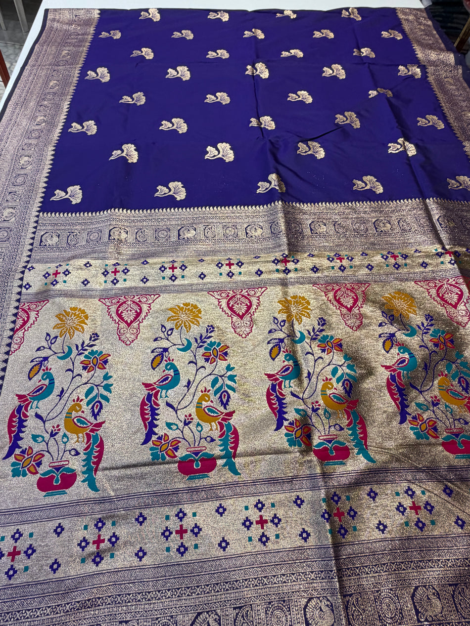 Flower soft silk ( royal blue colour )