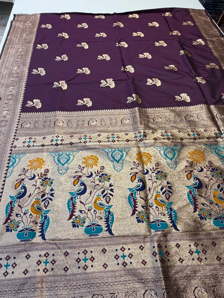 Flower soft silk (wine colour )
