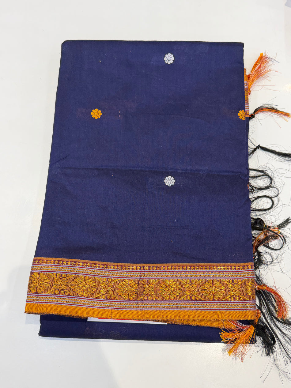 Irkal Jijmata saree (royal blue colour )