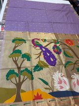 Jamdani cotton saree (light purple)