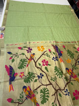 Jamdani cotton (pista  colour )