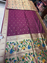 Muniya Paithani brocket blouse (wine colour )