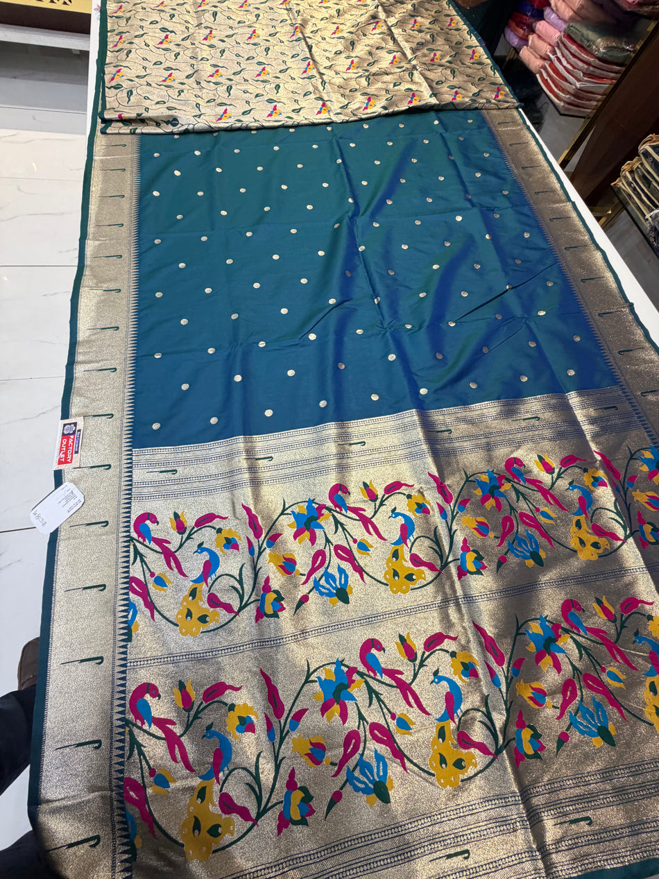 Muniya Paithani brocket blouse (Petro Colour )