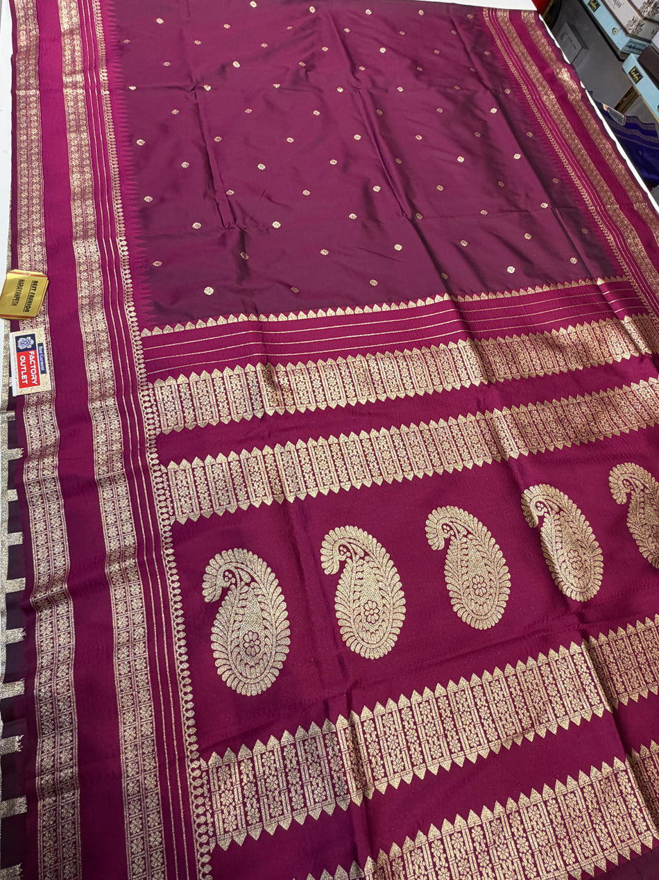 Soft silk Narayan peth (Maroon colour )