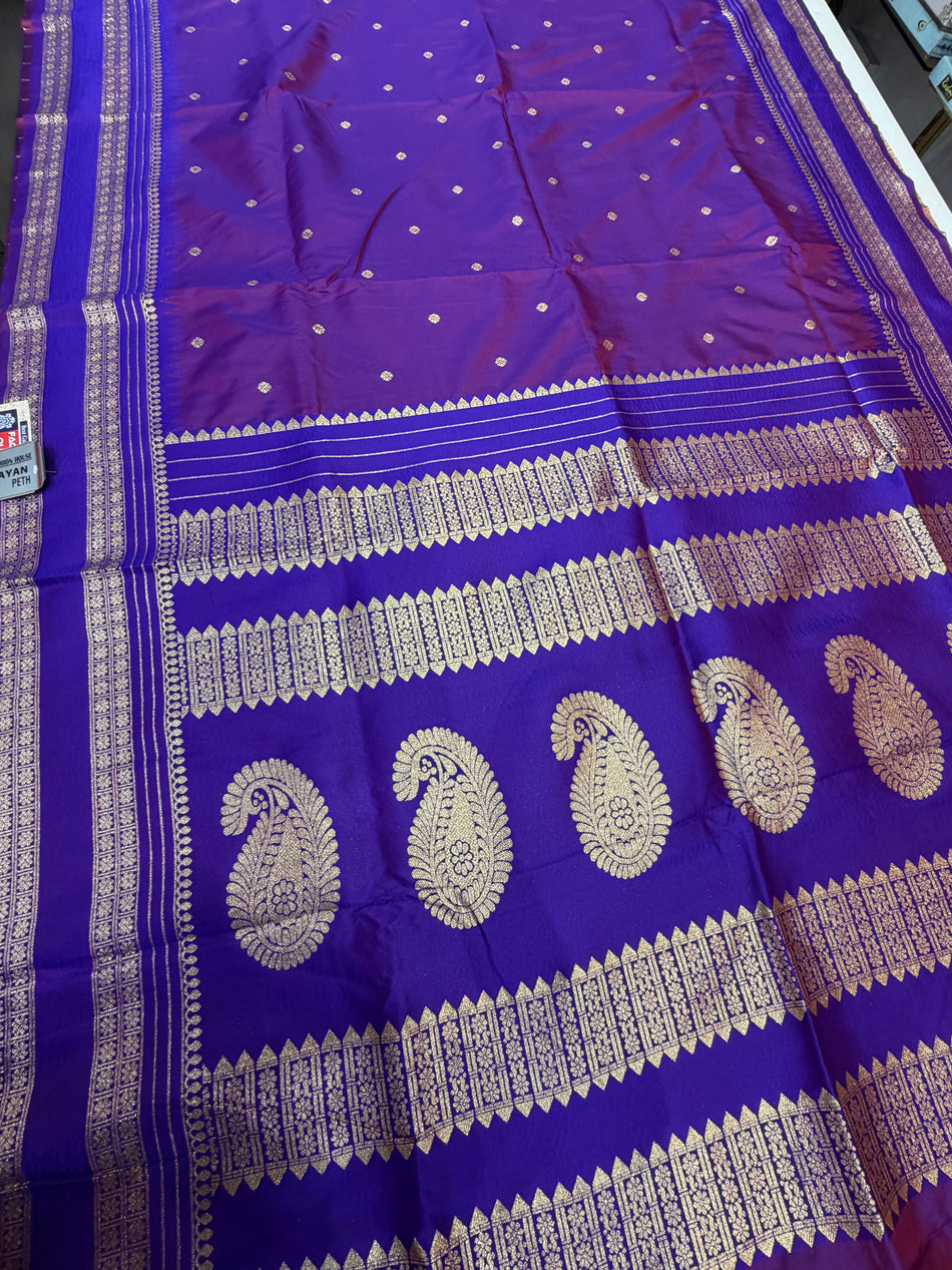 Soft silk Narayan peth (purple colour)