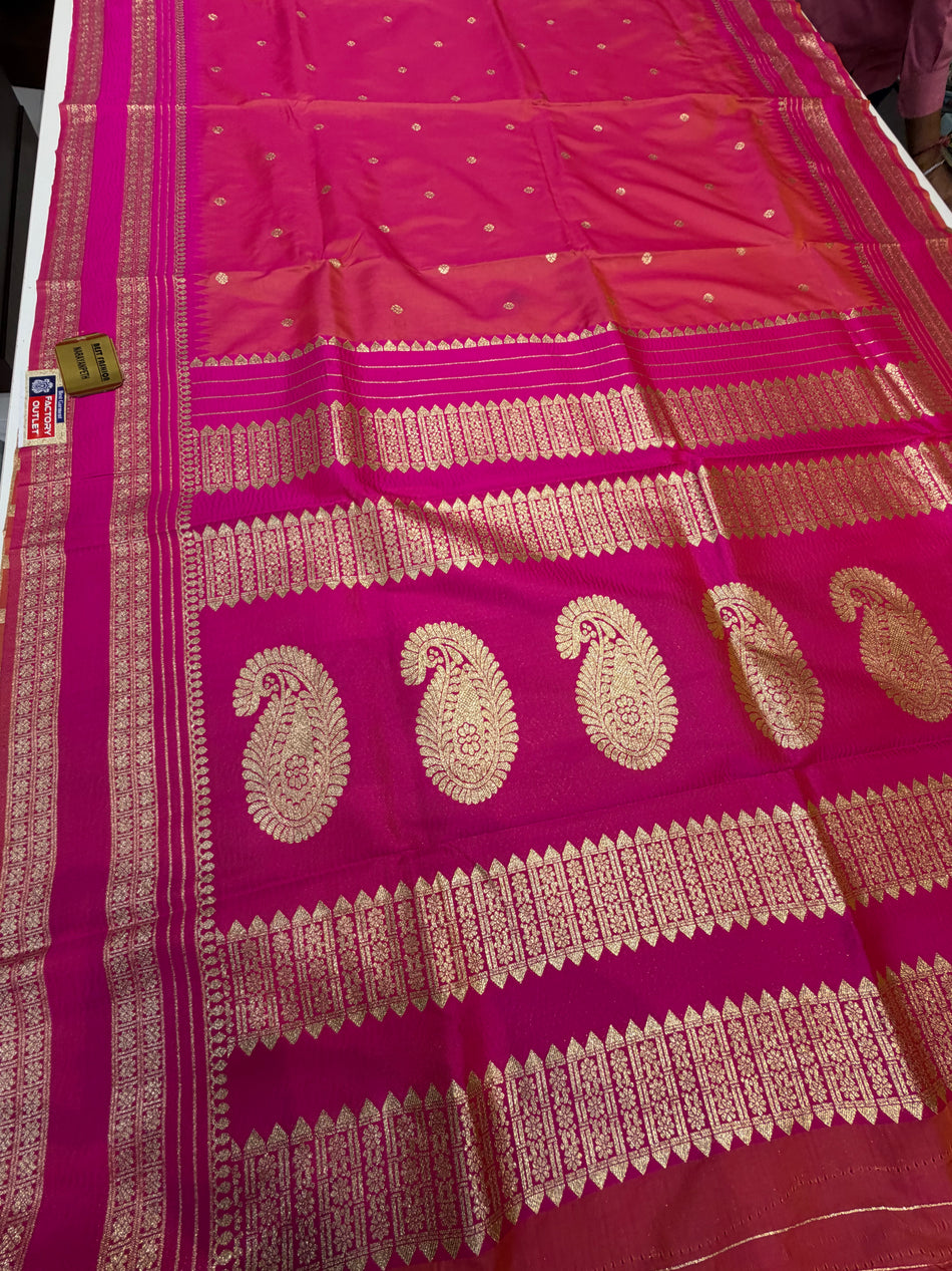 Soft silk Narayan peth (firta orange colour )