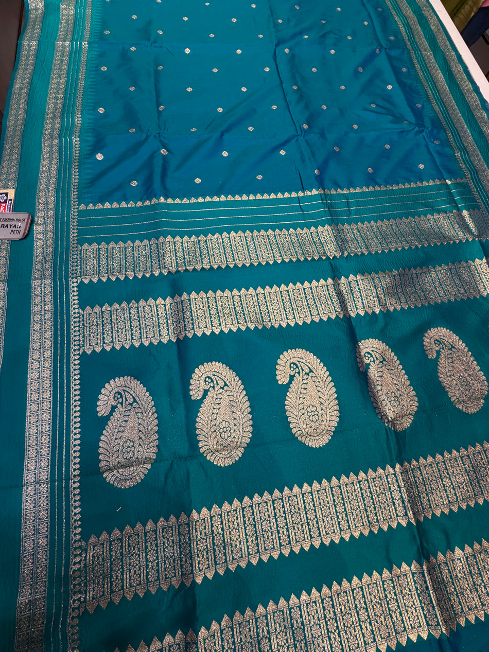 Soft silk Narayan peth (morepanki colour )