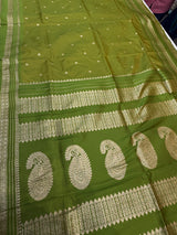 Soft silk Narayan peth (parrot /popti colour )