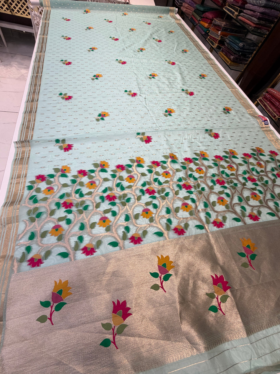 Bambo saree (sky blue )