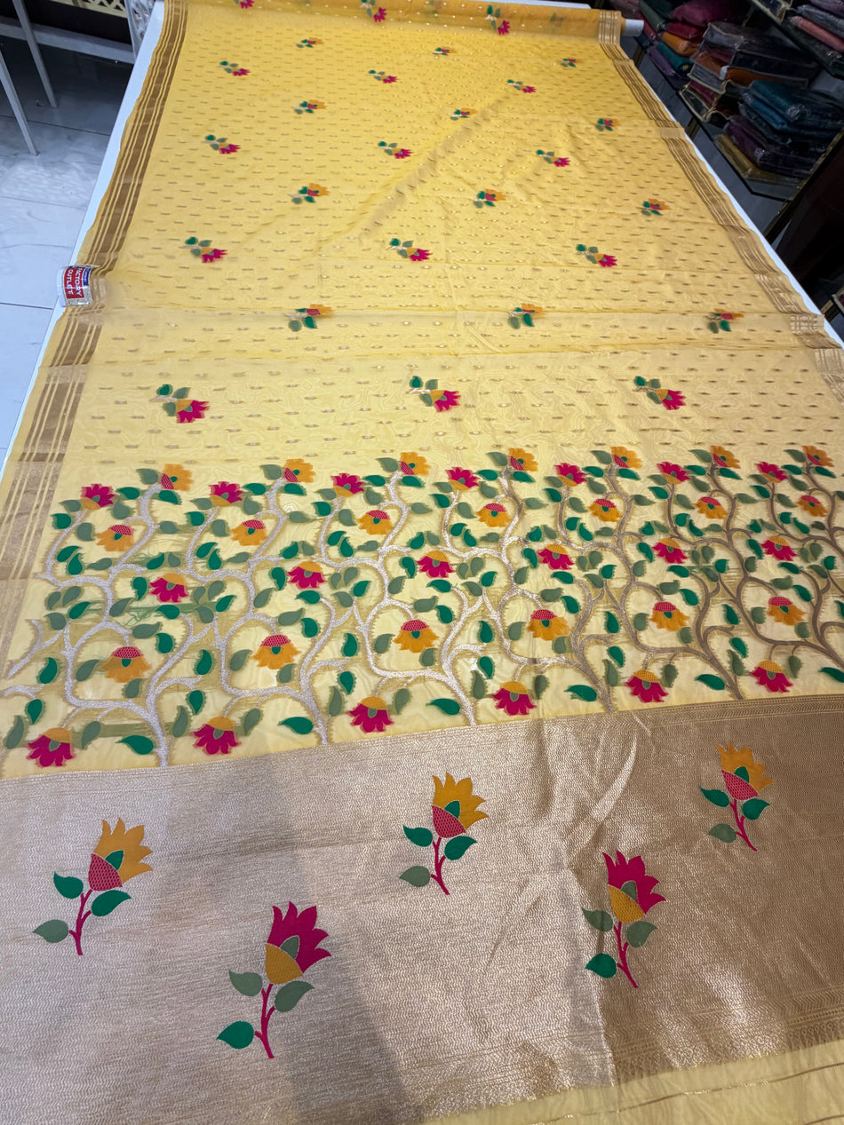 Bambo saree ( yellow colour )
