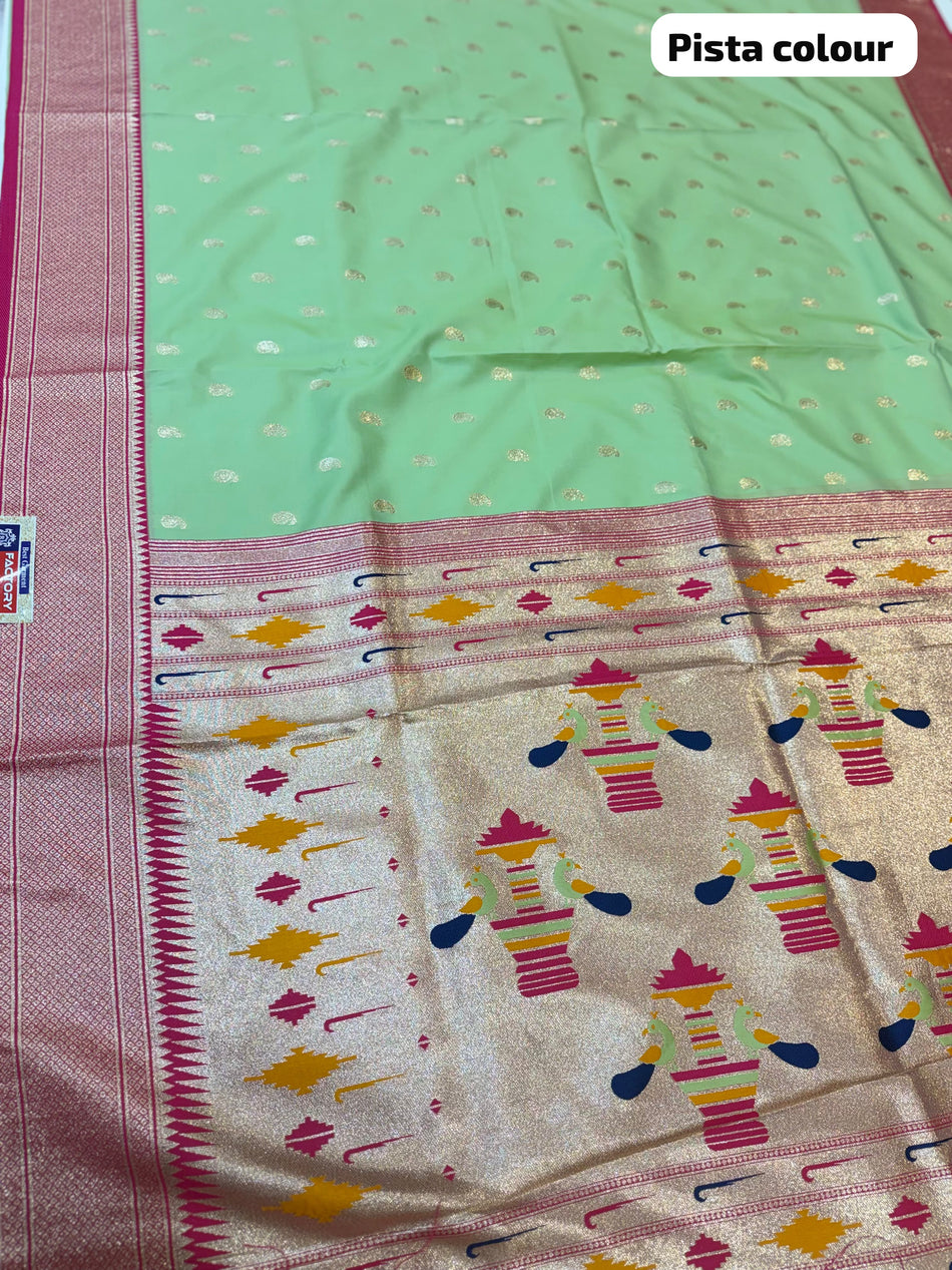 Maharashtra Paithani ( pista colour )