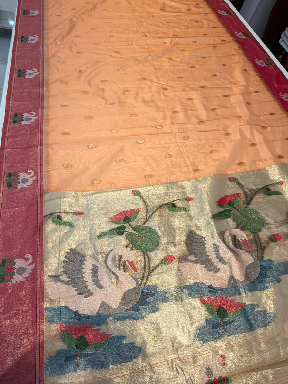 Tissue bamboo saree (light orange)