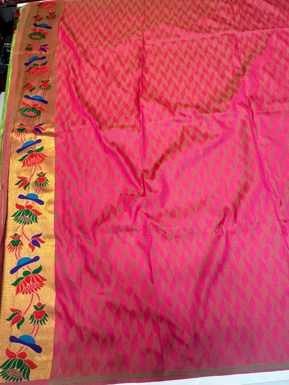 South Indian lotus tissue (parrot /popti colour )